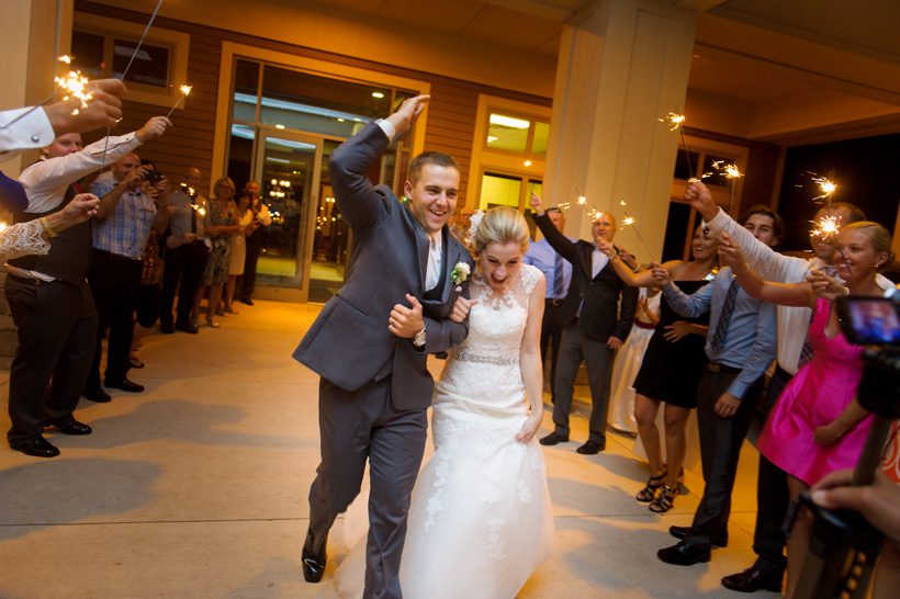 Bride and Groom exit Royal Oaks Wedding