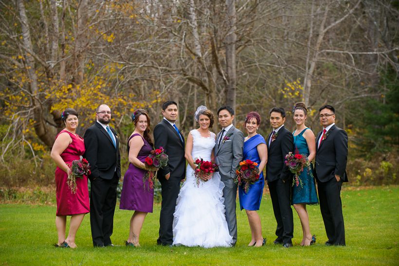 Peacock bridal party
