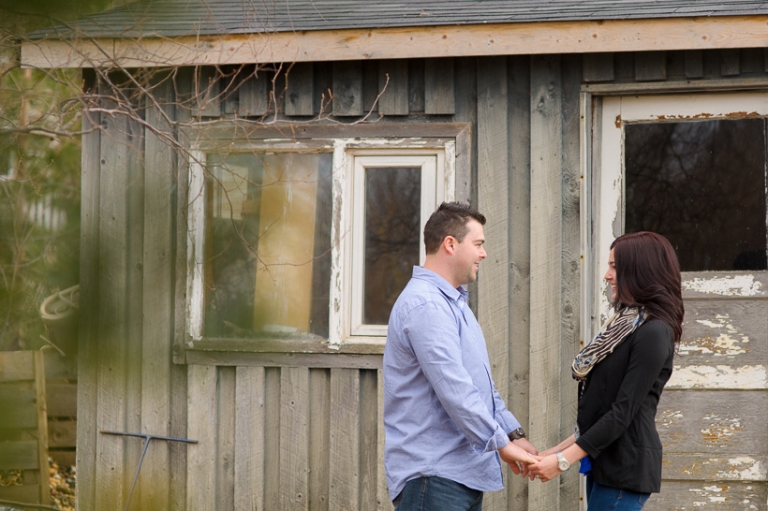 Couple in front of barn