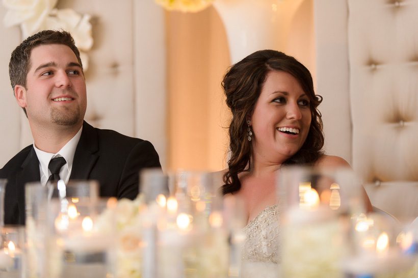Bride and groom head table