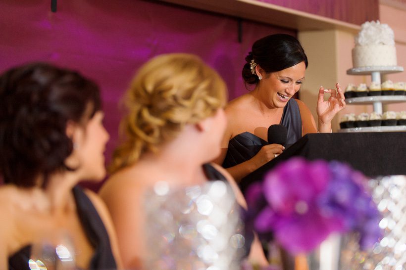 Sister of the bride making speech