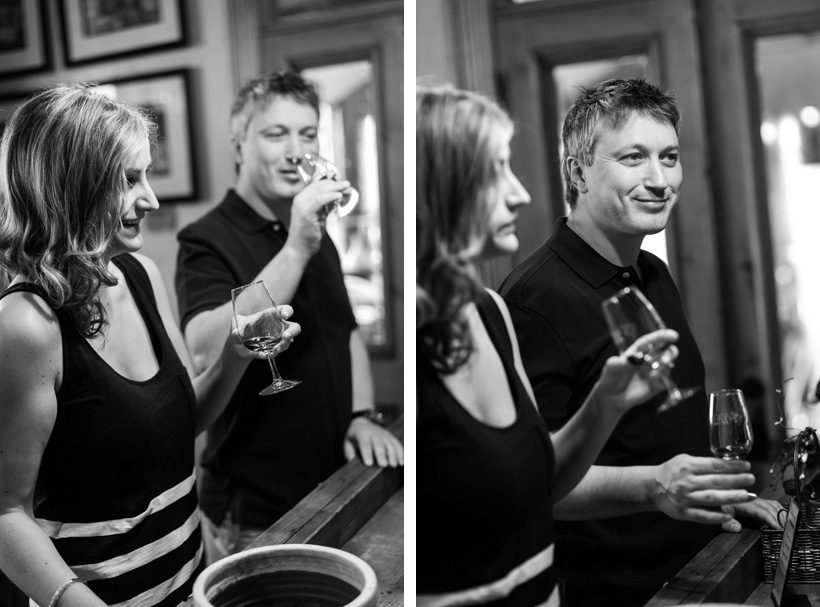 Wine tasting engagement session