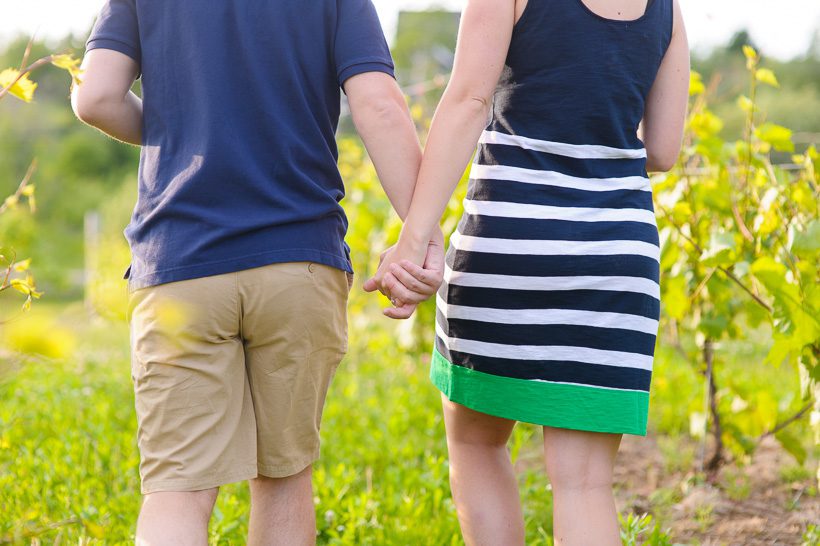 Couple holding hands