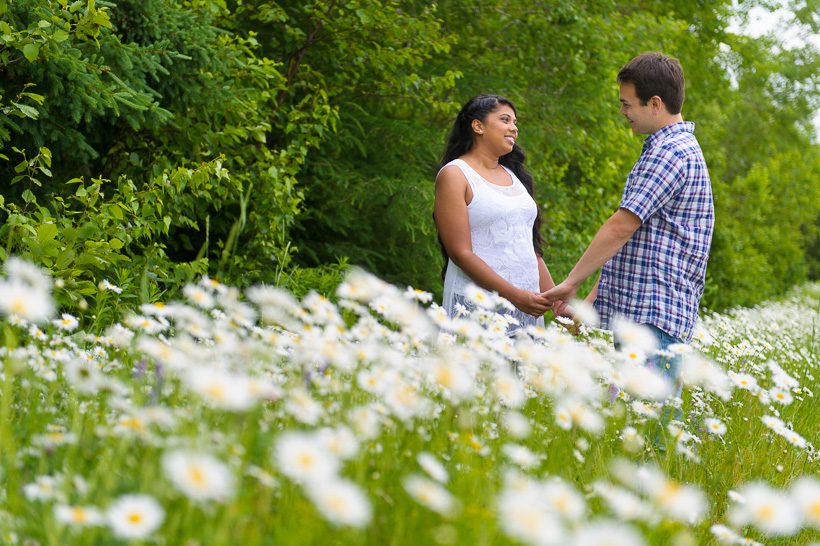 Couple in flower field