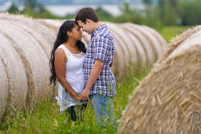 Couple with Hay Bales