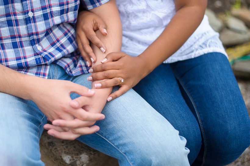 Couple holding hands