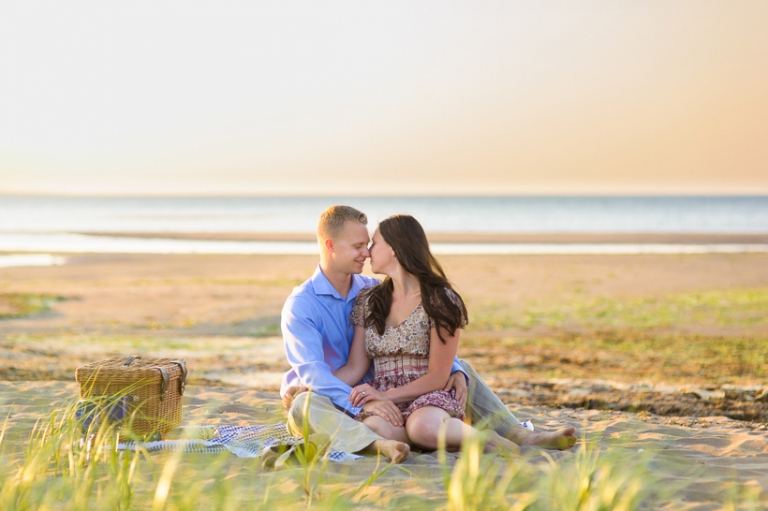 Couple sitting on beach