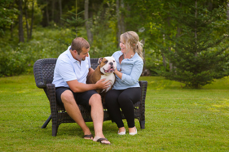 Engagement session with dog