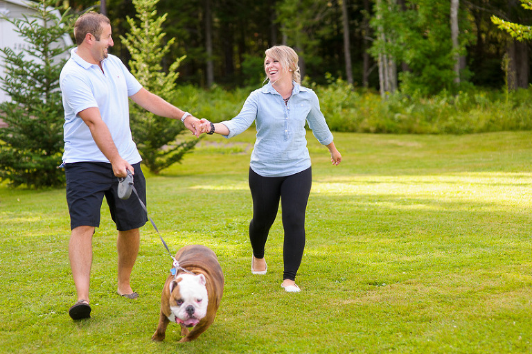 Walking the dog engagement session