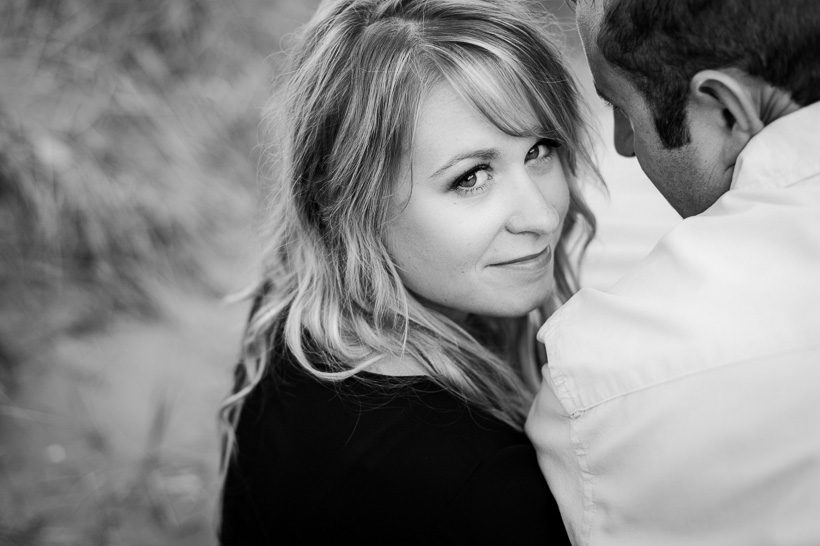 Black and white engagement photos