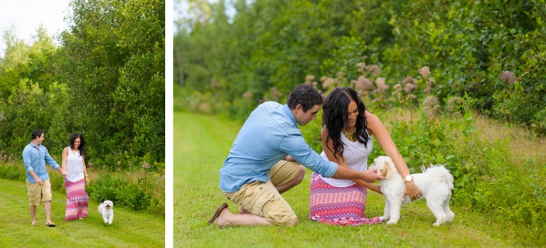 Engagement session with dog