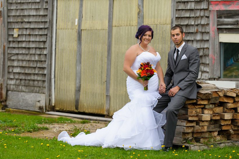 Bride and Groom country barn