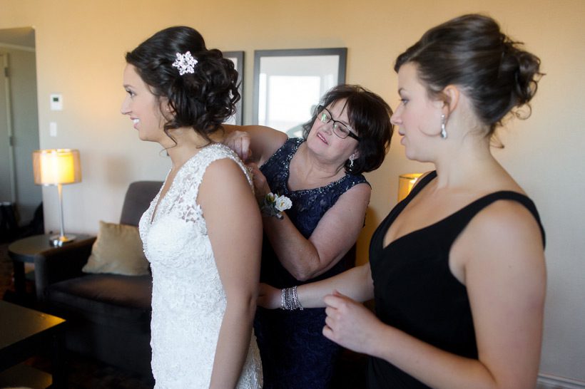 Bride getting ready