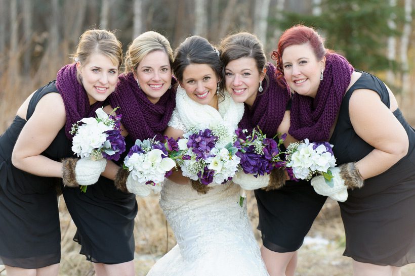 Winter bridesmaids