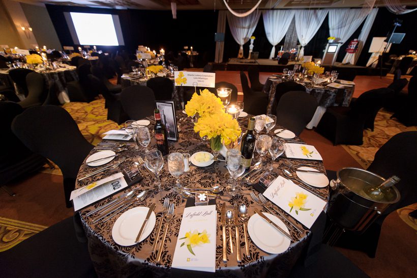 Table setup Daffodil Ball