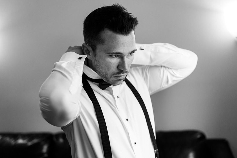 Groom getting ready