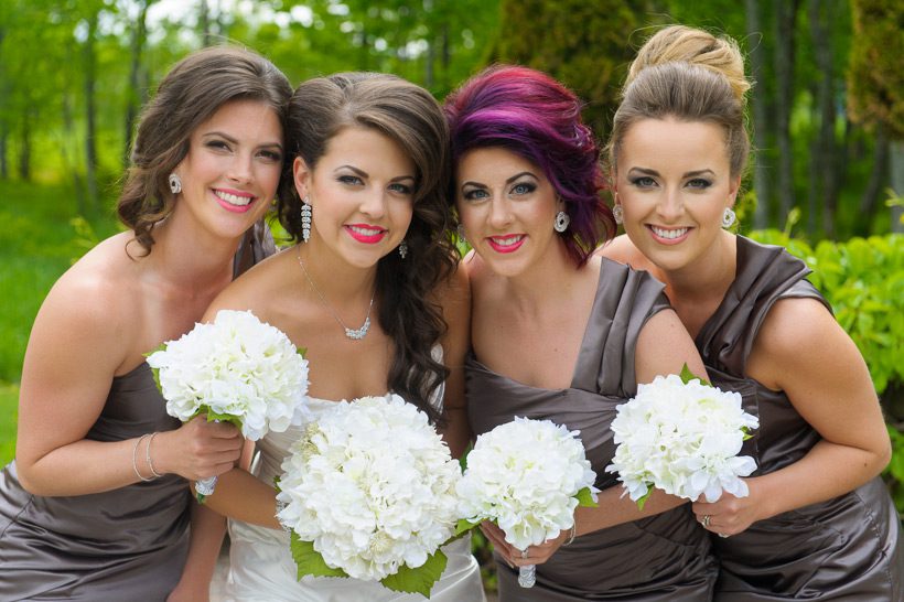 Bride and bridesmaids