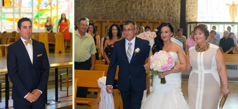 Bride walking down the aisle