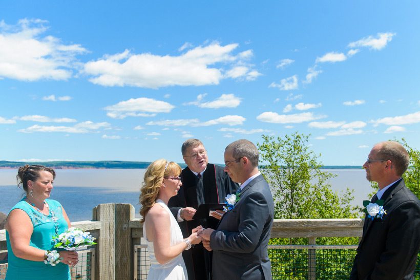 Cliff side wedding ceremony