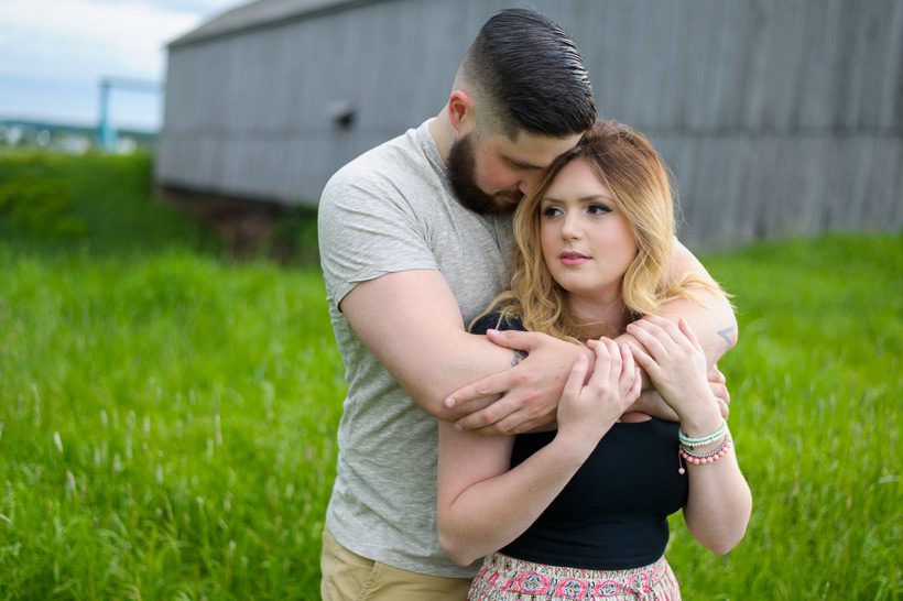 Young couple hugging