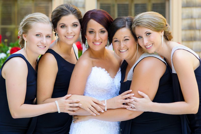 bride and bridesmaids