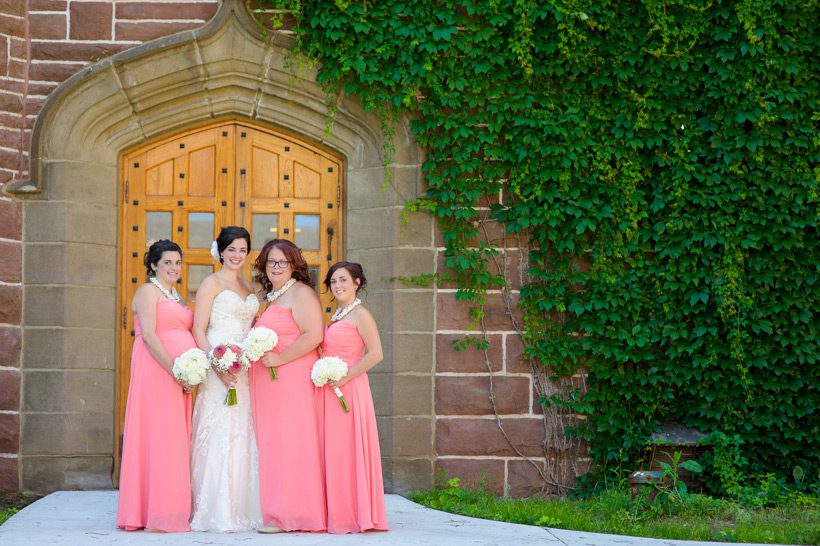 Pink bridesmaids dresses