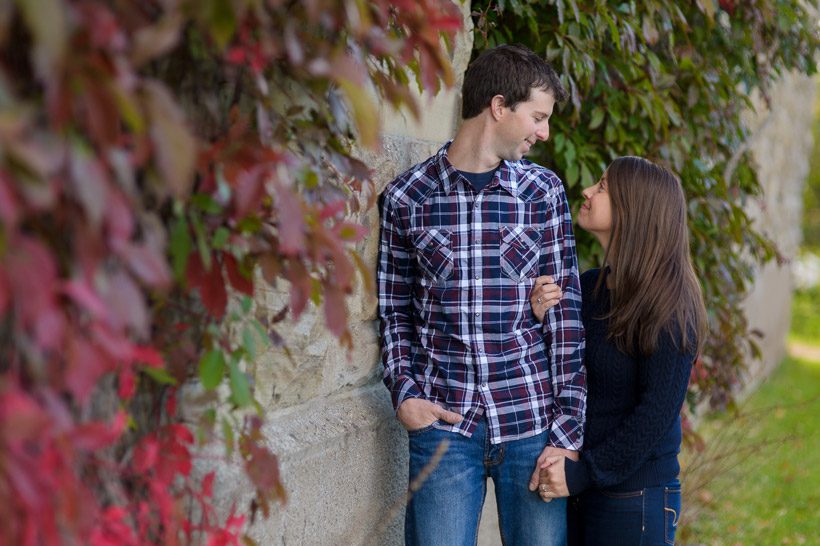 Couple fall engagement