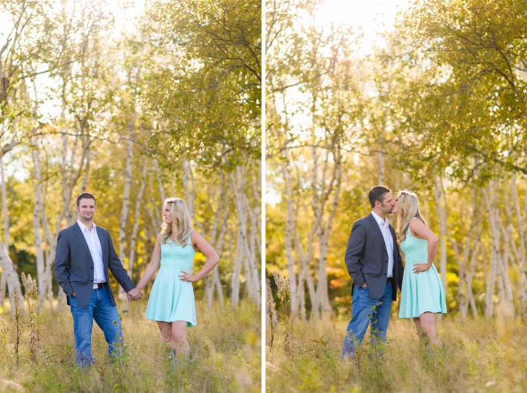 Couple in field golden light