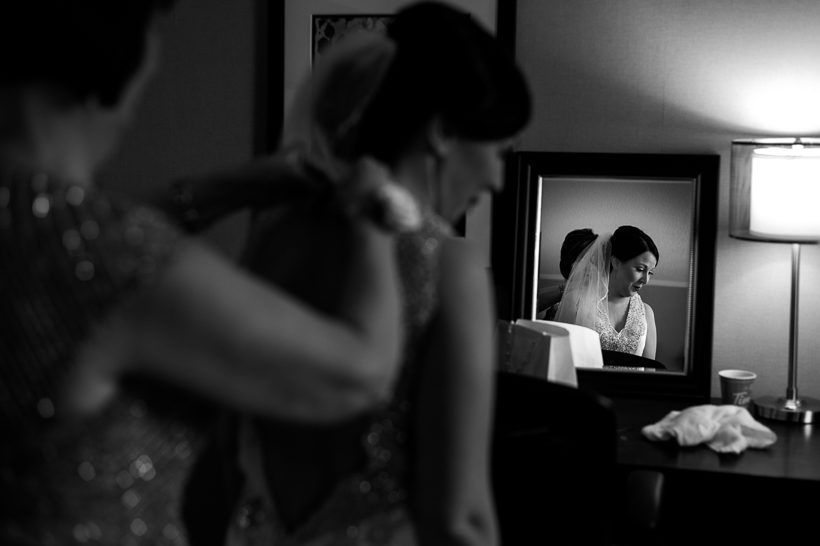 Bride getting ready at Delta Beausejour