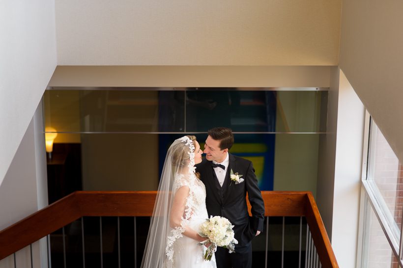 Bride and groom at hotel