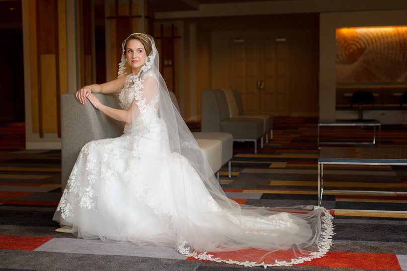 Bride with long veil