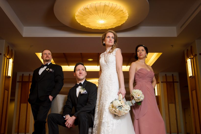 small bridal party pose