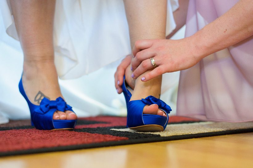 Blue wedding shoes