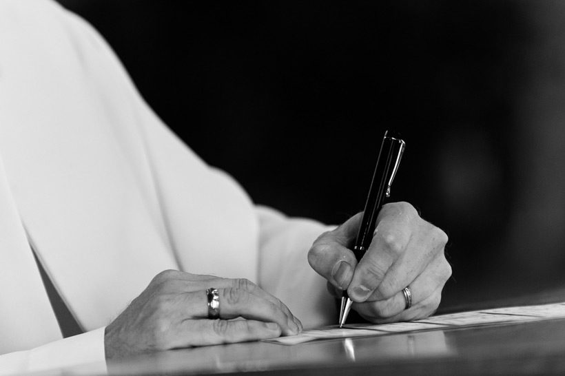 Wedding registry signing