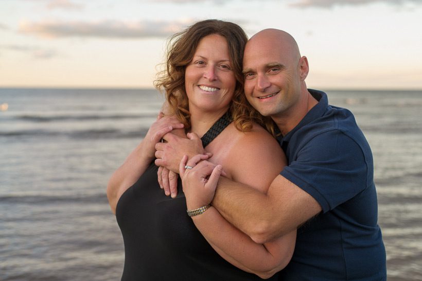 Couple at sunset on the beach