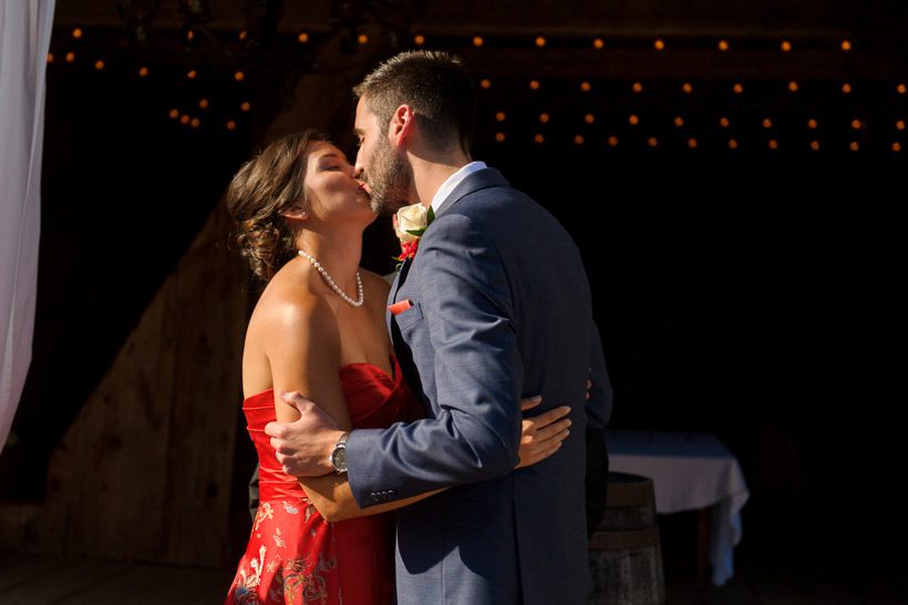 First kiss at Winery