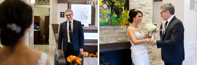 First look with father of the bride