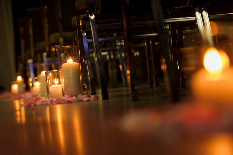 Candlelit wedding ceremony