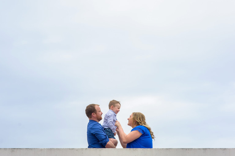 Family dressed in blue