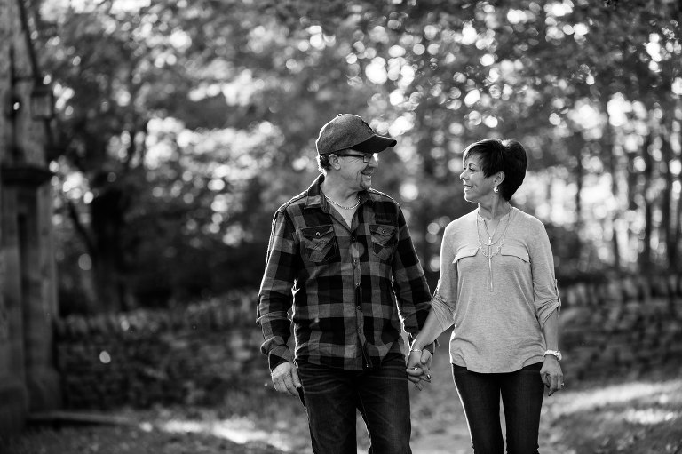 Couple walking in a park