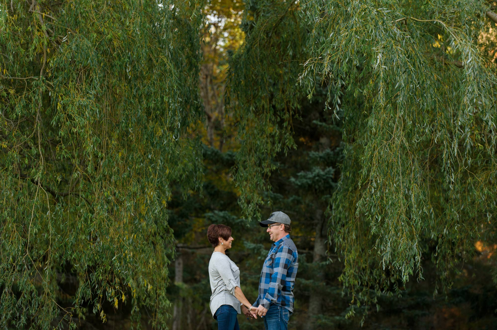 Willow tree engagement photo
