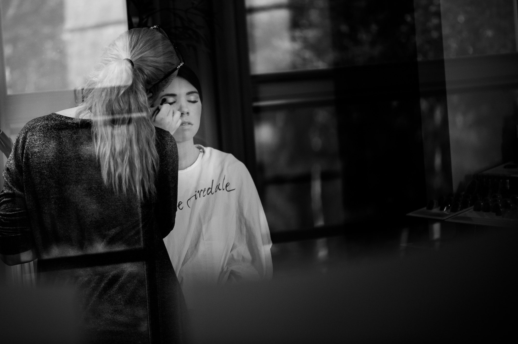 Bride getting makeup at Keltic Lodge
