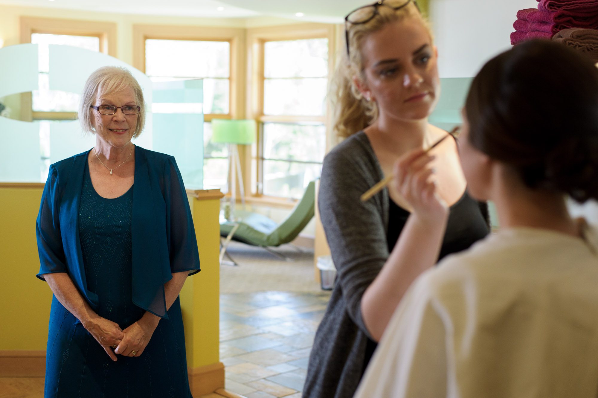 Mom watching bride