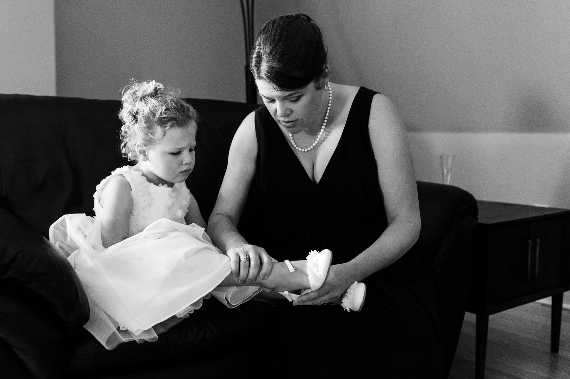 Flower girl on wedding day