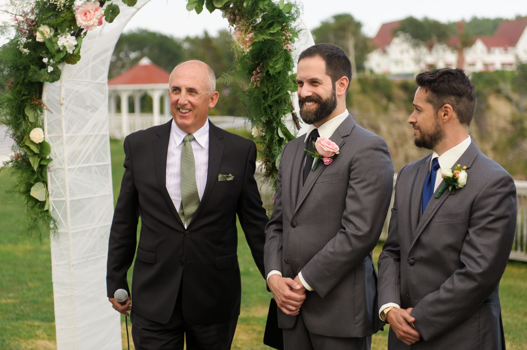 Groom's first look at the bride
