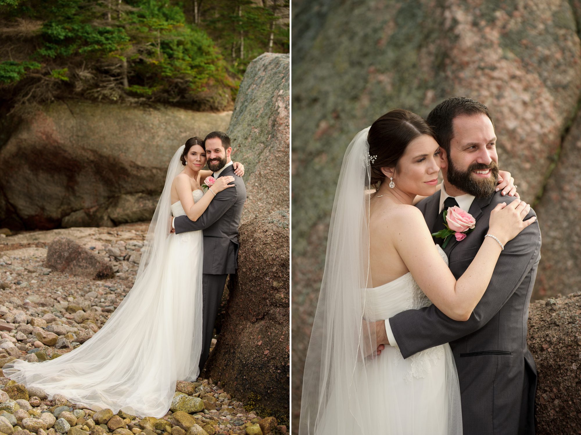 Bride and groom at Ingonish Beach