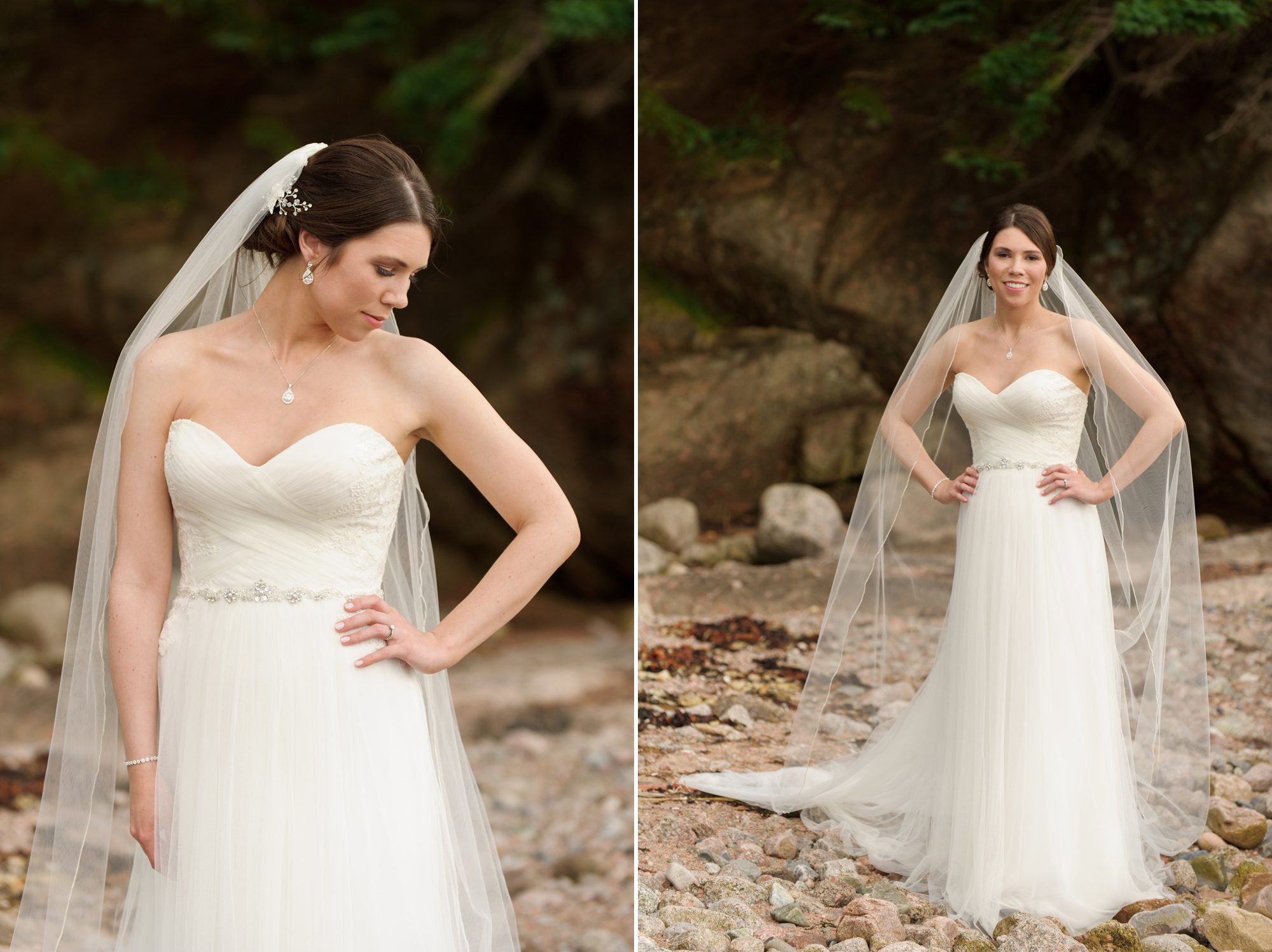 Bridal portraits with long veil