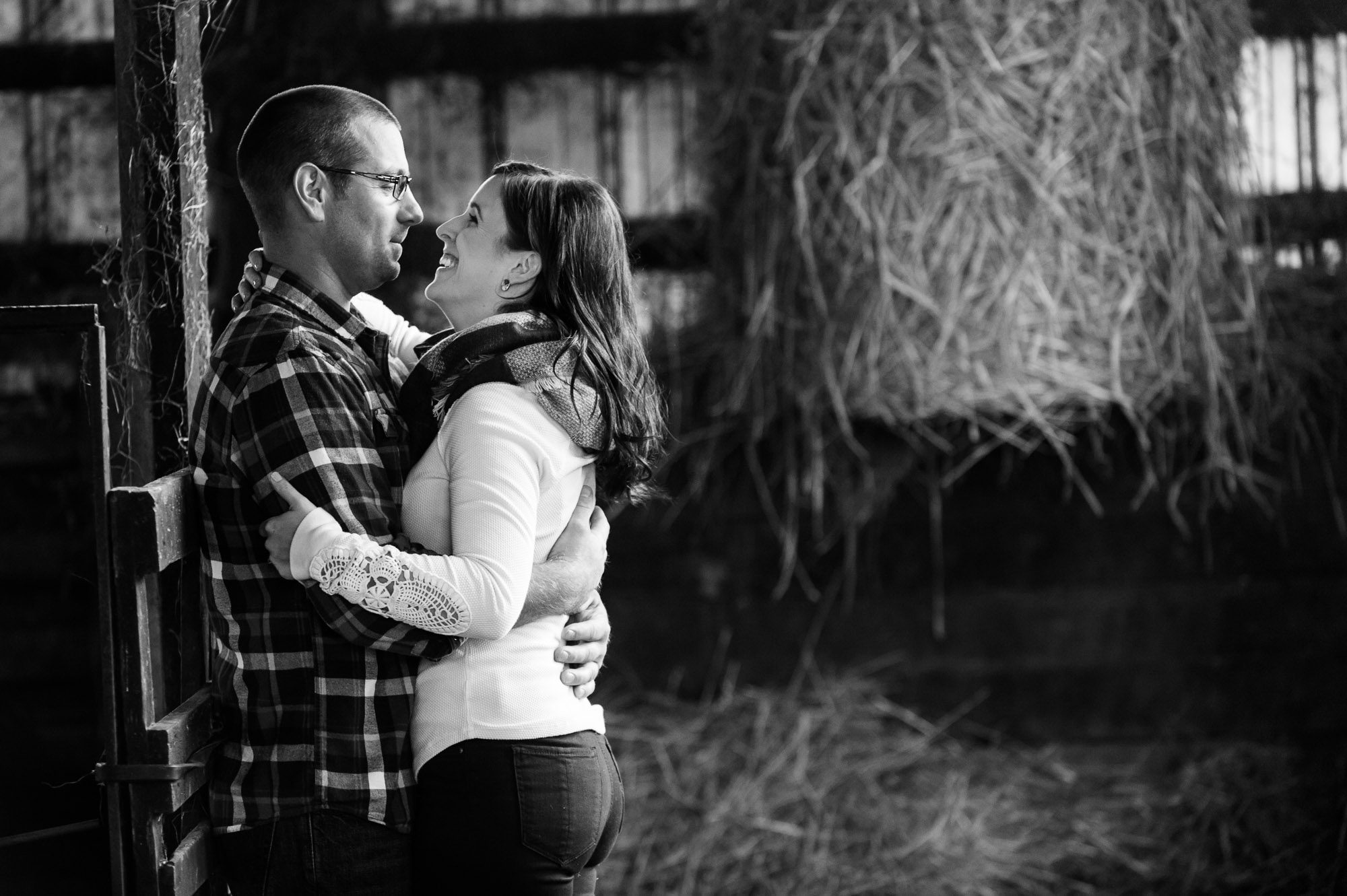 Couple laughing - engagement session
