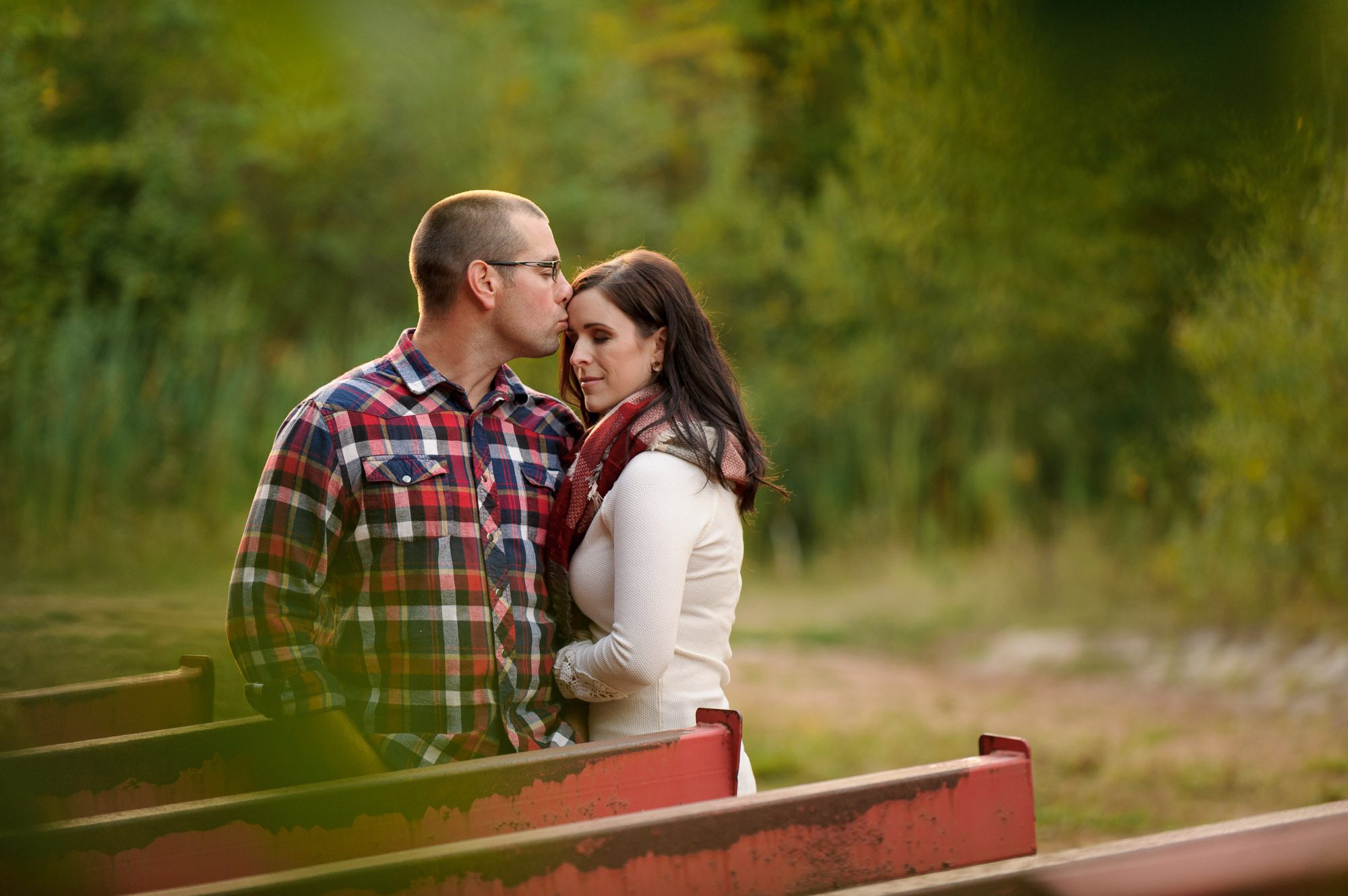 Fall engagement session on a farm