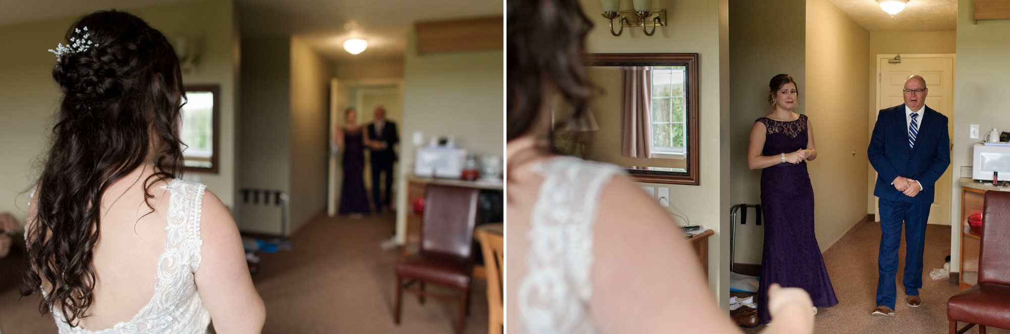 First look with father of the bride